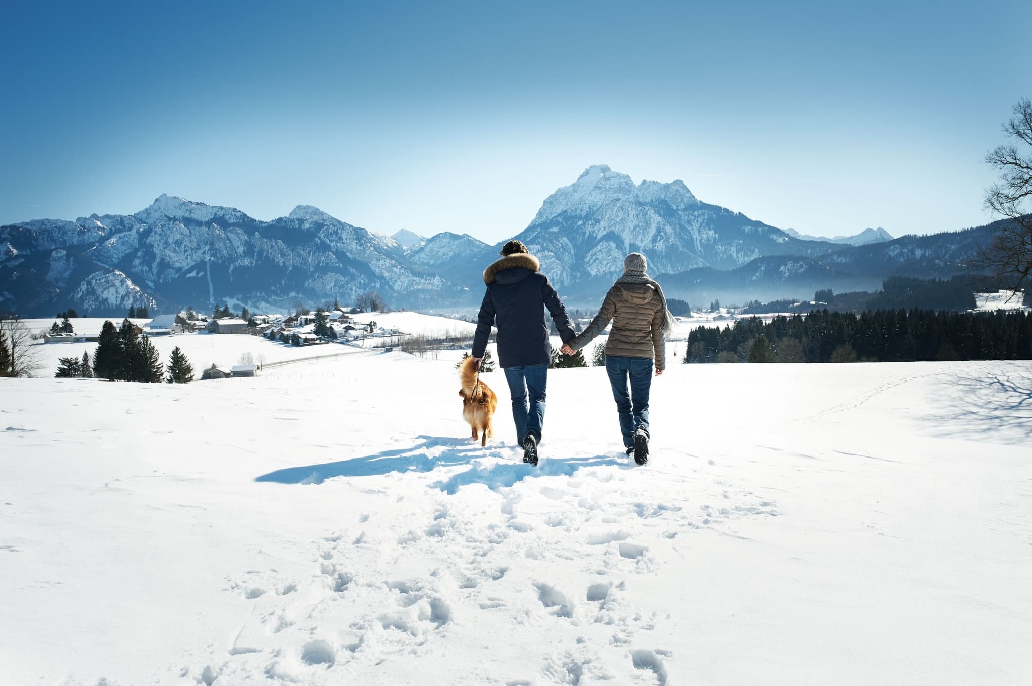 Schnee Wanderung Bergpanorama Allgäu Outdoor Spaziergang